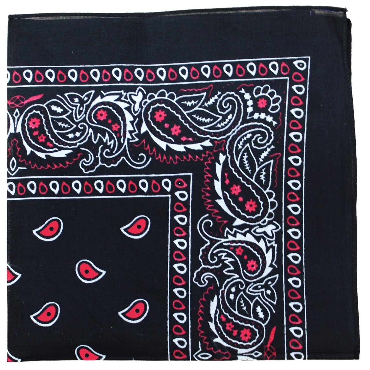 132 Pack Polyester Bandanas Multi-Color Paisley Pattern Sewn Edges Accessories